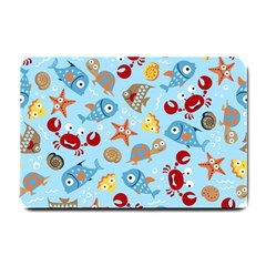 Seamless-pattern-funny-marine-animals-cartoon Small Doormat 