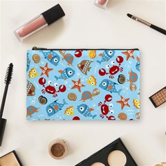 Seamless-pattern-funny-marine-animals-cartoon Cosmetic Bag (medium)