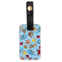 Seamless-pattern-funny-marine-animals-cartoon Luggage Tag (one Side)