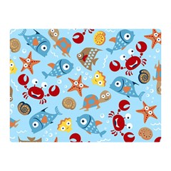 Seamless-pattern-funny-marine-animals-cartoon Double Sided Flano Blanket (mini) 