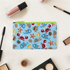 Seamless-pattern-funny-marine-animals-cartoon Cosmetic Bag (xs)