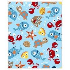 Seamless-pattern-funny-marine-animals-cartoon Drawstring Bag (small)