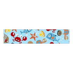 Seamless-pattern-funny-marine-animals-cartoon Velvet Scrunchie