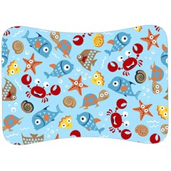 Seamless-pattern-funny-marine-animals-cartoon Velour Seat Head Rest Cushion