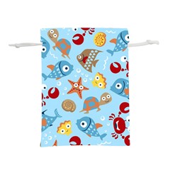 Seamless-pattern-funny-marine-animals-cartoon Lightweight Drawstring Pouch (s)