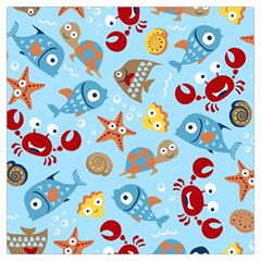 Seamless-pattern-funny-marine-animals-cartoon Lightweight Scarf  by Jancukart