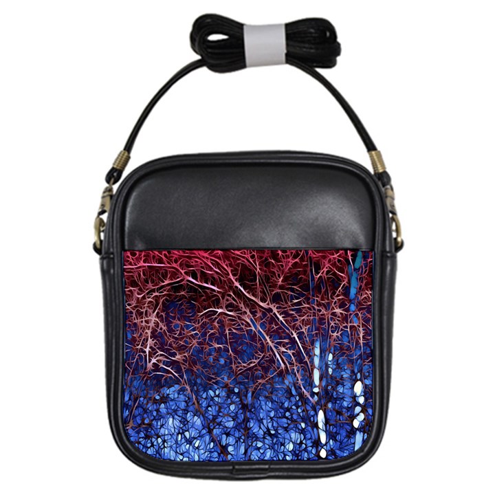 Autumn Fractal Forest Background Girls Sling Bag