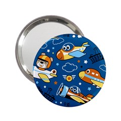 Seamless-pattern-with-nice-planes-cartoon 2 25  Handbag Mirrors by Jancukart