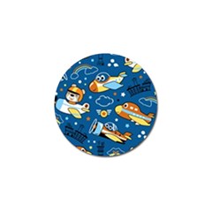 Seamless-pattern-with-nice-planes-cartoon Golf Ball Marker (4 Pack)