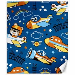 Seamless-pattern-with-nice-planes-cartoon Canvas 8  X 10 