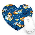 Seamless-pattern-with-nice-planes-cartoon Heart Mousepads Front