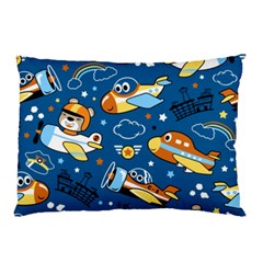 Seamless-pattern-with-nice-planes-cartoon Pillow Case