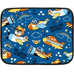 Seamless-pattern-with-nice-planes-cartoon Double Sided Fleece Blanket (mini) 