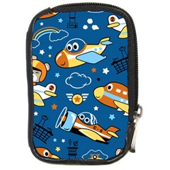 Seamless-pattern-with-nice-planes-cartoon Compact Camera Leather Case