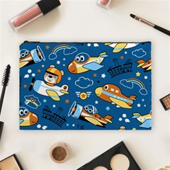 Seamless-pattern-with-nice-planes-cartoon Cosmetic Bag (large)