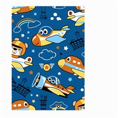 Seamless-pattern-with-nice-planes-cartoon Large Garden Flag (two Sides) by Jancukart