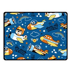 Seamless-pattern-with-nice-planes-cartoon Double Sided Fleece Blanket (small)  by Jancukart