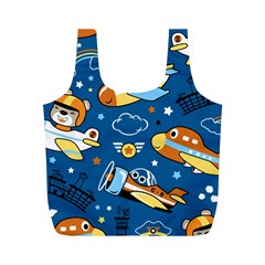 Seamless-pattern-with-nice-planes-cartoon Full Print Recycle Bag (m)