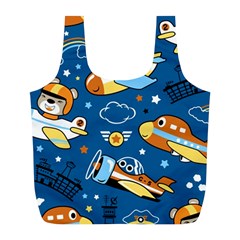 Seamless-pattern-with-nice-planes-cartoon Full Print Recycle Bag (l)