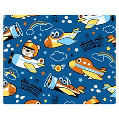 Seamless-pattern-with-nice-planes-cartoon Double Sided Flano Blanket (medium)  by Jancukart