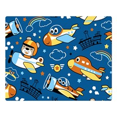 Seamless-pattern-with-nice-planes-cartoon Double Sided Flano Blanket (large)  by Jancukart