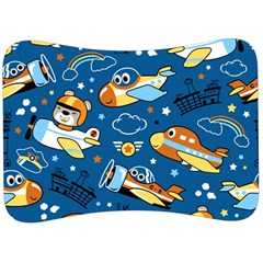 Seamless-pattern-with-nice-planes-cartoon Velour Seat Head Rest Cushion