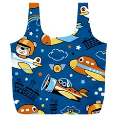 Seamless-pattern-with-nice-planes-cartoon Full Print Recycle Bag (xxxl)