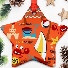 Seamless-pattern-vector-beach-holiday-theme-set Ornament (star)