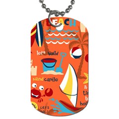 Seamless-pattern-vector-beach-holiday-theme-set Dog Tag (one Side)