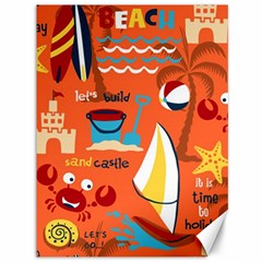 Seamless-pattern-vector-beach-holiday-theme-set Canvas 36  X 48 