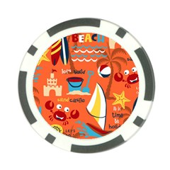 Seamless-pattern-vector-beach-holiday-theme-set Poker Chip Card Guard