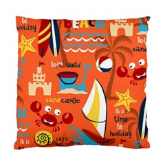 Seamless-pattern-vector-beach-holiday-theme-set Standard Cushion Case (two Sides)