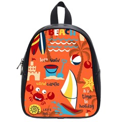 Seamless-pattern-vector-beach-holiday-theme-set School Bag (small)