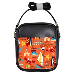 Seamless-pattern-vector-beach-holiday-theme-set Girls Sling Bag