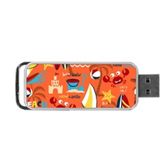 Seamless-pattern-vector-beach-holiday-theme-set Portable Usb Flash (one Side)