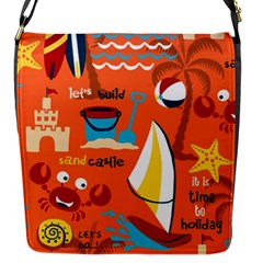 Seamless-pattern-vector-beach-holiday-theme-set Flap Closure Messenger Bag (s)