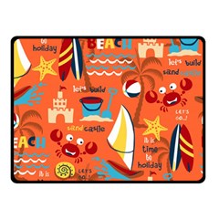 Seamless-pattern-vector-beach-holiday-theme-set Double Sided Fleece Blanket (small) 