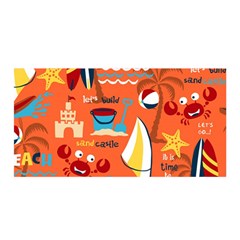 Seamless-pattern-vector-beach-holiday-theme-set Satin Wrap 35  X 70  by Jancukart