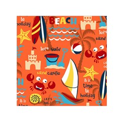 Seamless-pattern-vector-beach-holiday-theme-set Square Satin Scarf (30  X 30 )