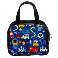 Seamless-pattern-vector-rescue-team-cartoon Classic Handbag (two Sides)