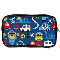 Seamless-pattern-vector-rescue-team-cartoon Toiletries Bag (one Side)