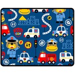 Seamless-pattern-vector-rescue-team-cartoon Fleece Blanket (Medium)  60 x50  Blanket Front