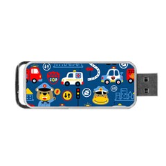 Seamless-pattern-vector-rescue-team-cartoon Portable Usb Flash (one Side)