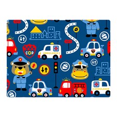 Seamless-pattern-vector-rescue-team-cartoon Double Sided Flano Blanket (mini) 