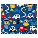 Seamless-pattern-vector-rescue-team-cartoon Double Sided Flano Blanket (Small)  50 x40  Blanket Back