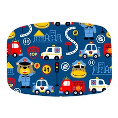 Seamless-pattern-vector-rescue-team-cartoon Mini Square Pill Box by Jancukart