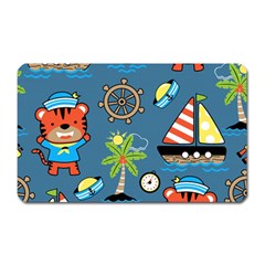 Seamless-pattern-with-sailing-cartoon Magnet (rectangular) by Jancukart