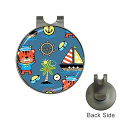 Seamless-pattern-with-sailing-cartoon Hat Clips With Golf Markers by Jancukart