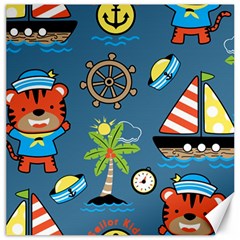 Seamless-pattern-with-sailing-cartoon Canvas 12  X 12 