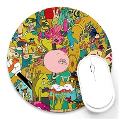 Cartoon Wallpapers Round Mousepads